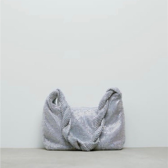 ZARA Braided Strap Sparkly Shoulder Bag New Years Eve